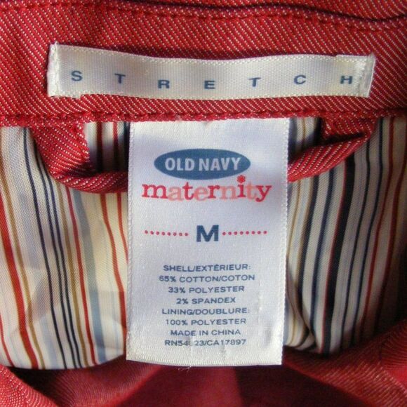 OLD NAVY Maternity Coat, M, Trench, Dusty red, Pockets, Buttons - Picture 10 of 11